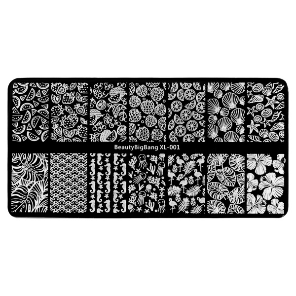 Пластина для стемпинга металлическая, 6x12см (138 BeautyBigBang XL-001 лето)