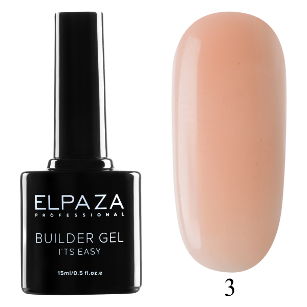 Гель для наращивания Builder Gel it’s easy № 03 бежевый 15 мл Elpaza