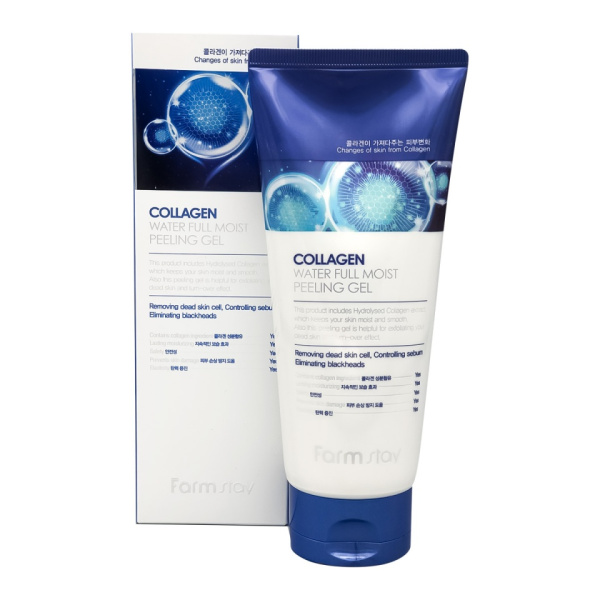 Увлажняющий пилинг гель с коллагеном Collagen Water Full Moist Peeling Gel 180мл Farm Stay