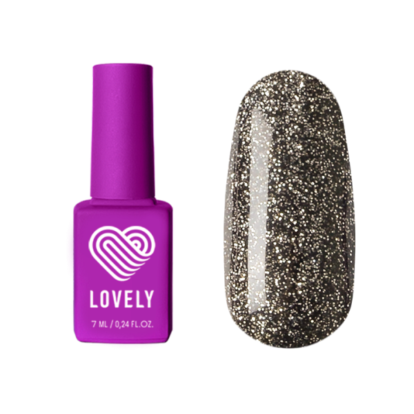 Гель-лак Lovely Jewel черный бриллиант со светоотражающими частицами, 7 ml