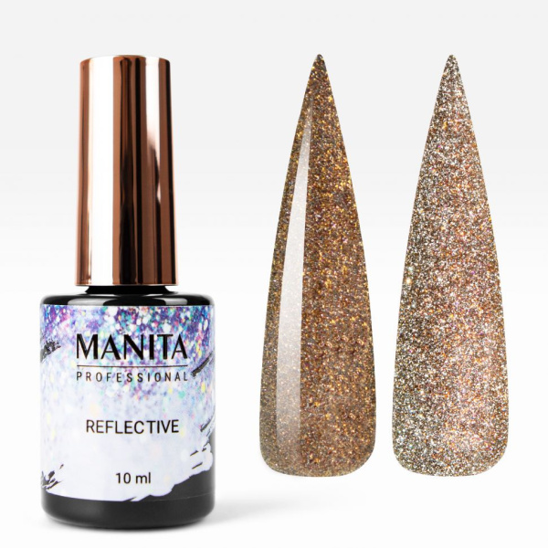 Гель лак MANITA MULTICHROME REFLECTIVE №03 светоотражающий с хлопьями юки 10 мл