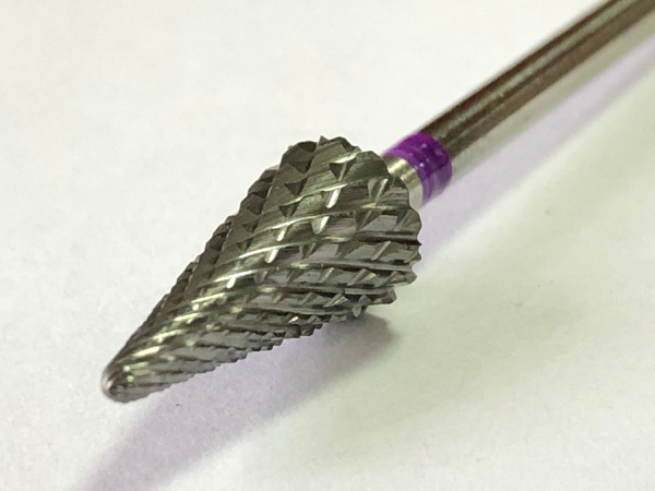 Фреза твердосплавная Конус "Елка" 6 мм с крестообразной нарезкой (фиолетовая) Major 204 145 060