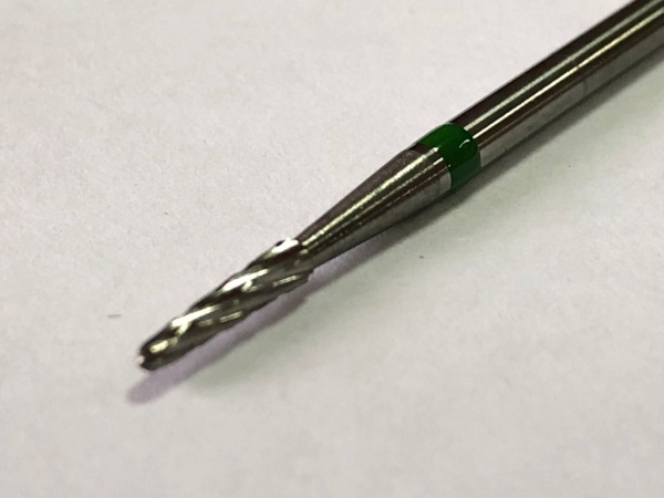 Фреза твердосплавная Конус 2,3 мм купол средняя насечка (зеленая) Major 198 220 023