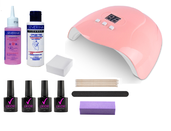 Набор для гель-лакового маникюра №4 с лампой 54 вт