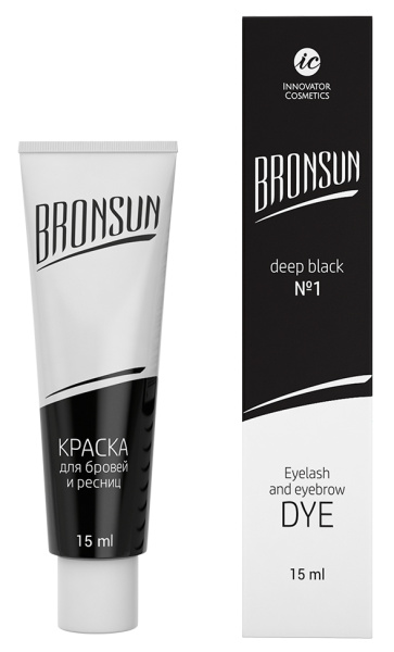 Гель-краска для ресниц и бровей, цвет черный #1 BRONSUN 15 мл.