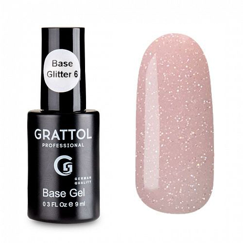 База Камуфлирующая Glitter Gel №6 Grattol 9 мл 