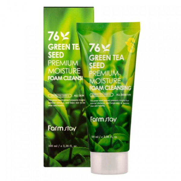 Очищающая пенка Green Tea Seed Premium Moisture Foam Cleansing 100 мл Farmstay