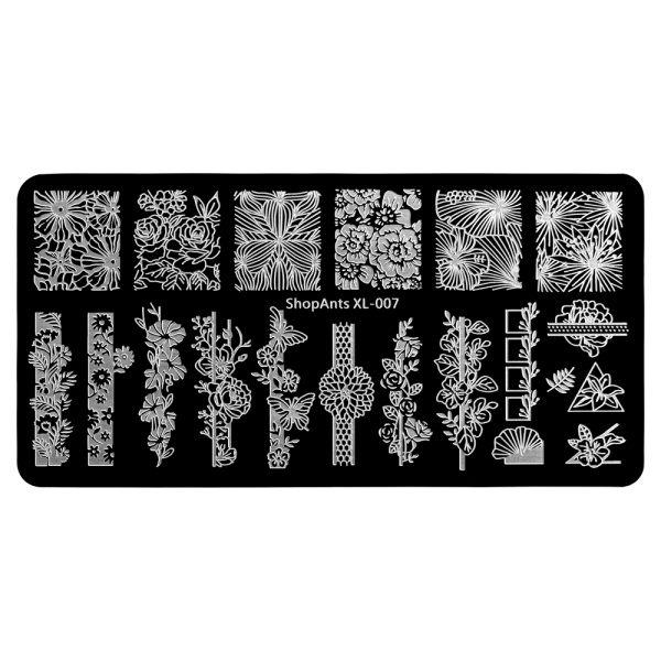 Пластина для стемпинга металлическая, 6x12см (126 Shop Ants XL-007)