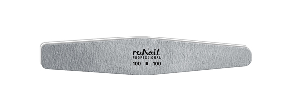 Пилка для ногтей 100/100 Ромб серая RuNail 