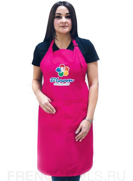 Фартук Bloom мастера цветной с логотипом Розовый