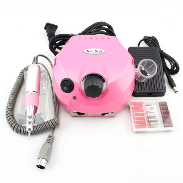 Аппарат для маникюра Nail Drill 35000 оборотов 45 w розовый