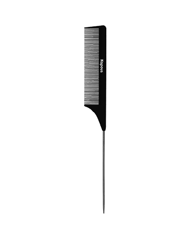 Расческа парикмахерская с металлическим хвостиком «Carbon fiber» 231*27 мм Kapous