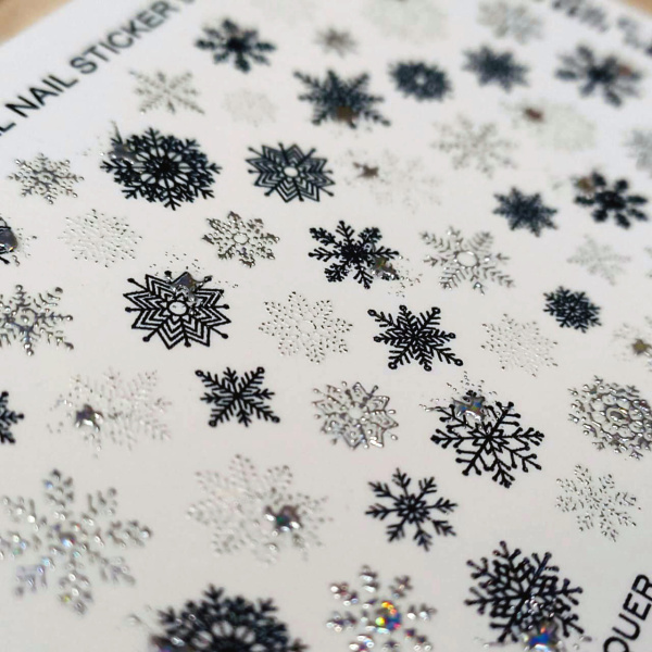 Слайдер-дизайн SPARKLE Микс с серебряными снежинками sd9-265