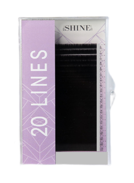 Ресницы чёрные 20 лент (C 0.07 10мм) elSHINE, отдельные длины