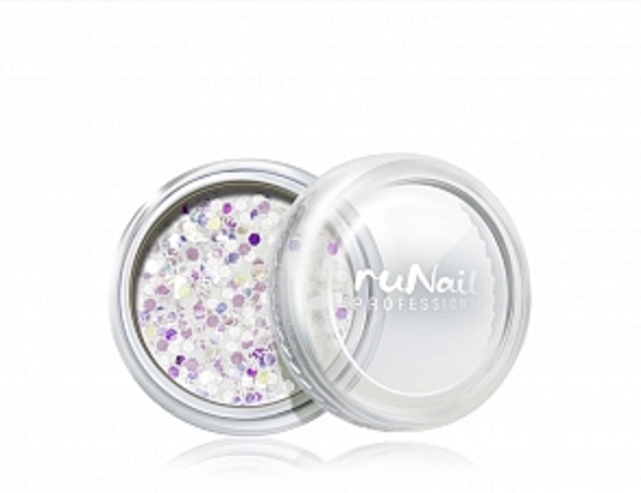 Конфетти для дизайна ногтей (белый) RuNail