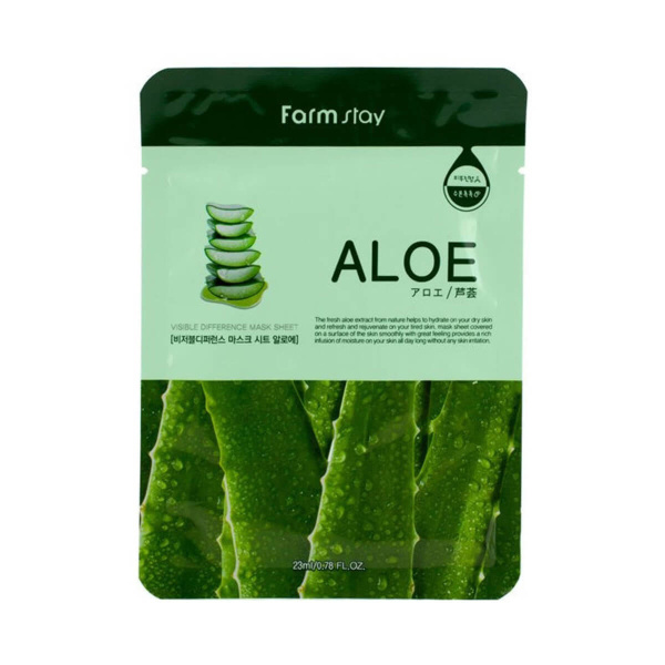Маска для лица с экстрактом алоэ Visible Difference "Aloe" Mask Sheet Farmstay
