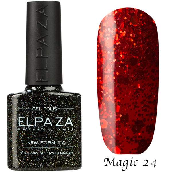Гель-лак Magic Glitter 024 Алый закат 10 мл Elpaza