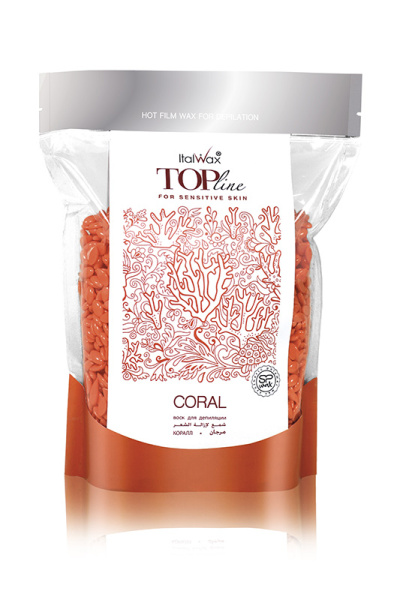 Воск горячий пленочный в гранулах Top Line Coral (Коралл) 750гр ITALWAX