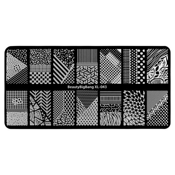 Пластина для стемпинга металлическая, 6x12см (117 BeautyBigBang XL-043)