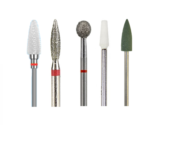 Набор фрез для аппаратного маникюра 5 штук красные