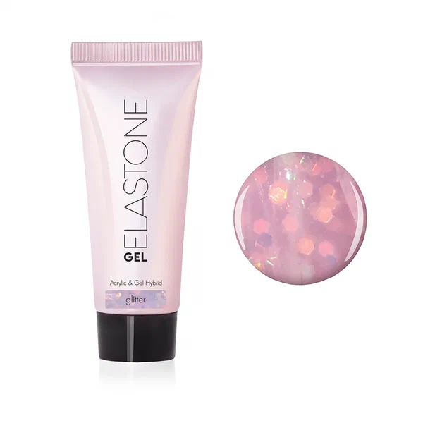 Гибрид акрила и геля №7049 для наращивания с блестками ELASTONE GEL 18 мл Runail 