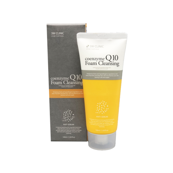 Омолаживающая пенка с коэнзимом Coenzyme Q10 Foam Cleansing 100 мл 3W CLINIC