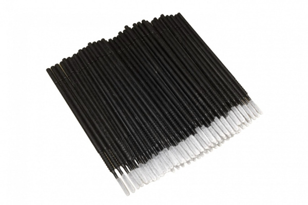Микробраши черные с длинным наконечником, 100шт
