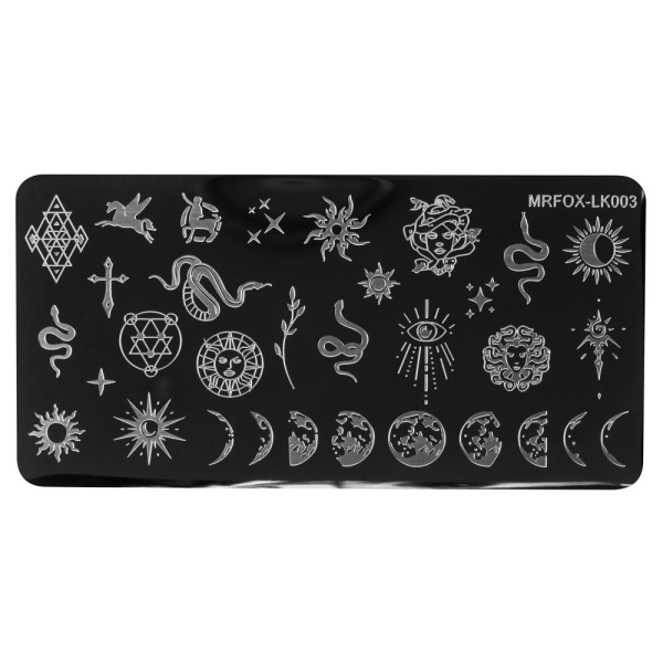 Пластина для стемпинга металлическая, 6x12см (201 MRFOX LK003^)