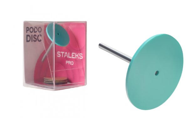 Диск педикюрный пластиковый PODODISC STALEKS PRO М в комплекте с сменным файлом 180 грит 5 шт (20 мм