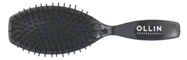 Щетка массажная Glossy 11 рядов, нейлоновые штифты, черная OLLIN Prof  