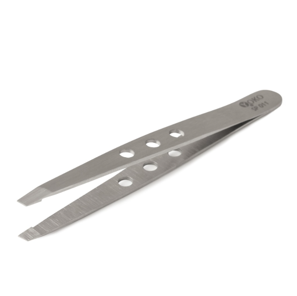 Пинцет прямой скошенный SP011 YOKO 9,5 см 