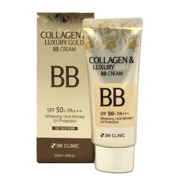 3W CLINIC ВВ-крем с коллагеном и золотом, COLLAGEN & LUXURY GOLD BB CREAM, 50 гр