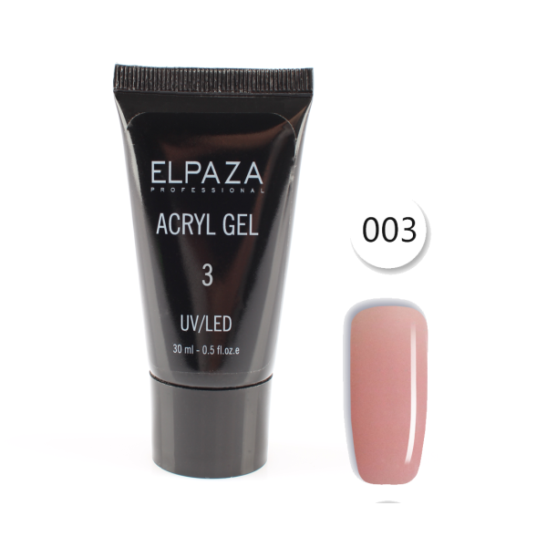 Акрил-гель Acryl Gel №3 для наращивания ногтей  30мл Elpaza