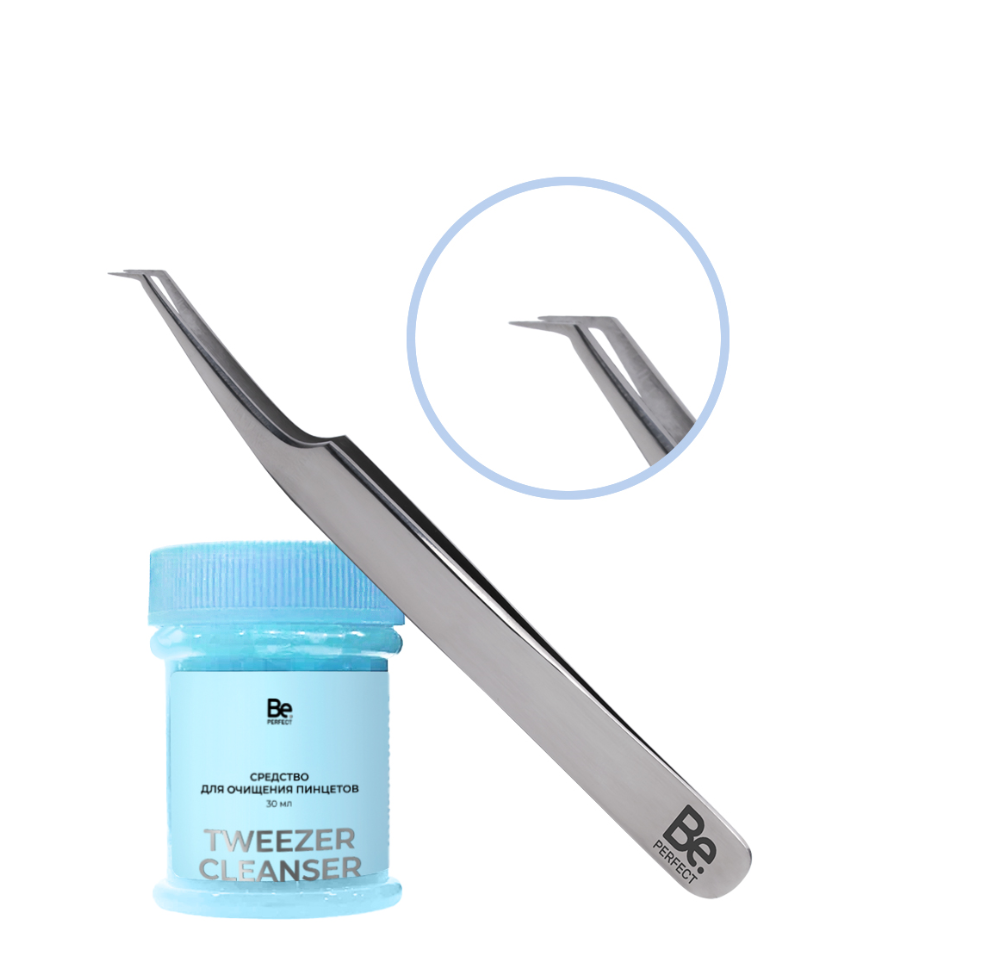 Пинцет Be Perfect SILVER, тип L mini