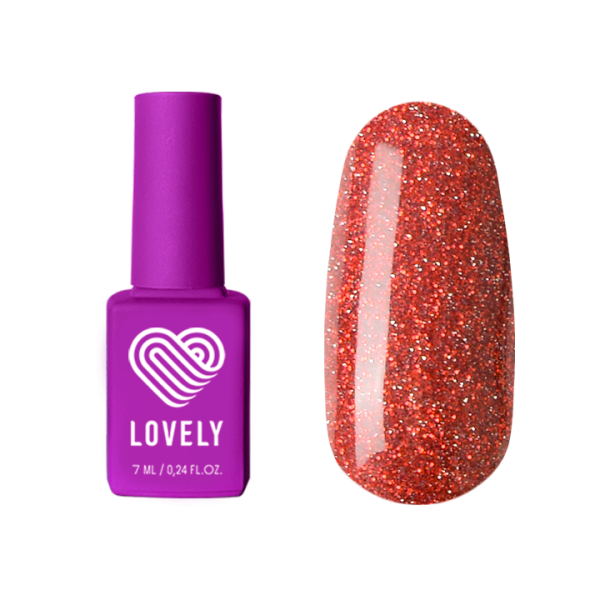 Гель-лак Lovely Jewel рубин со светоотражающими частицами, 7 ml
