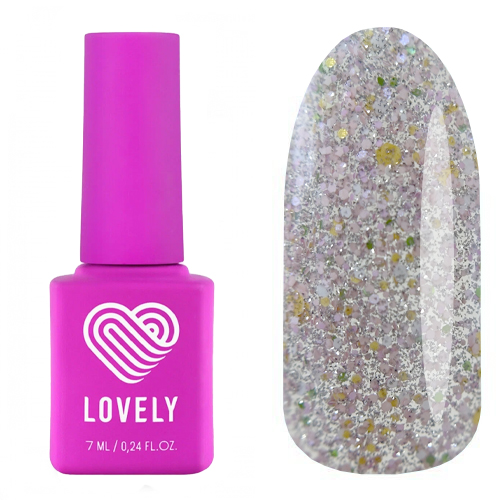 База светоотражающая PE02 с хлопьями, коллекция Peony, 7 ml Lovely
