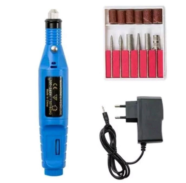 Мини-аппарат для маникюра 20000 оборотов синий