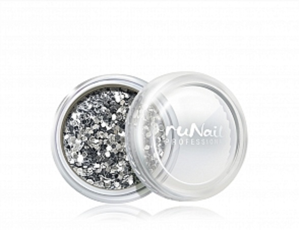 Конфетти для дизайна ногтей (серебряный) RuNail