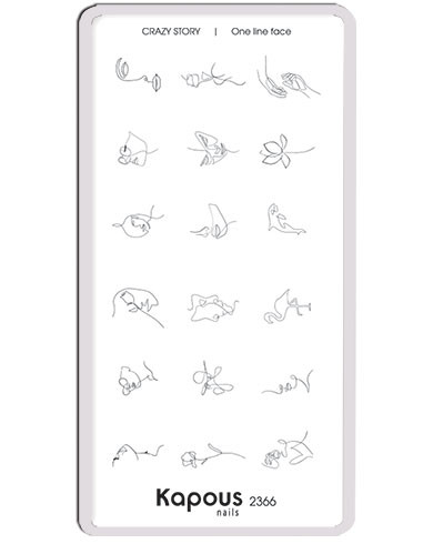 Пластина для стемпинга Crazy story One line face Kapous