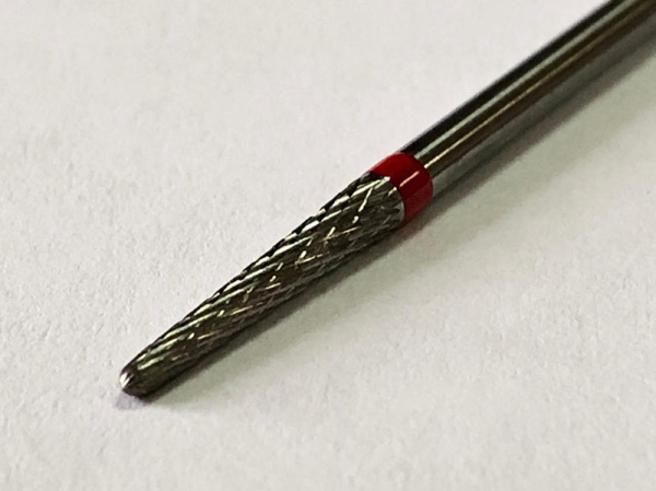 Фреза твердосплавная Конус 2,3 мм купол мелкая насечка (красная) Major 201 140 023