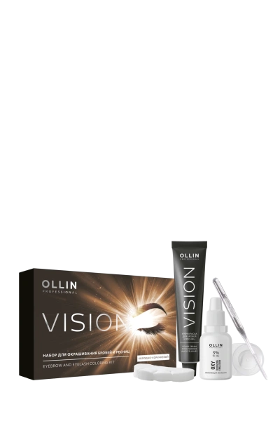 Набор для окрашивания бровей и ресниц (холодно-коричневый) OLLIN VISION