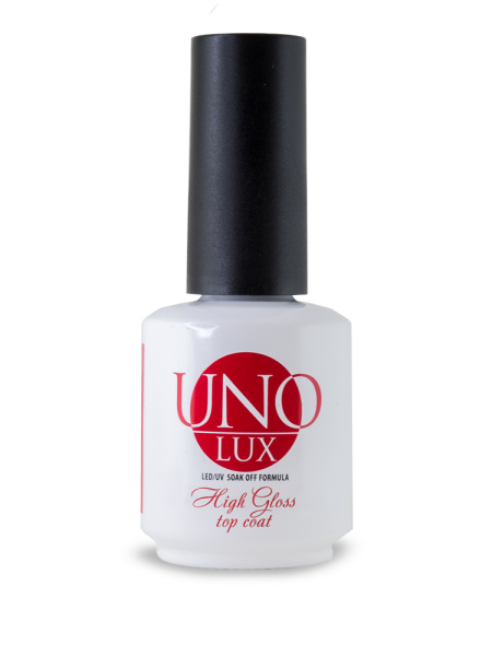 Верхнее покрытие для гель-лака Uno Lux High Gloss Top Coat без липкого слоя 16 мл