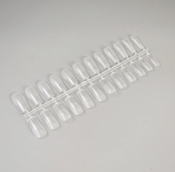 Гелевые типсы прозрачные с лункой "Квадрат", 240шт