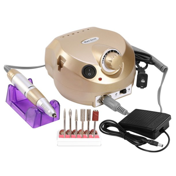 Аппарат для маникюра Nail Drill 35000 оборотов 45 w золотой