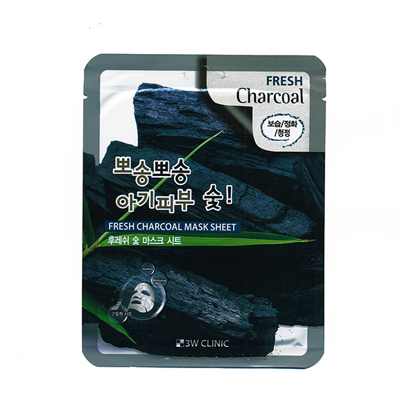Тканевая маска для лица с древесным углем Fresh Charcoal Mask Sheet 3W CLINIC