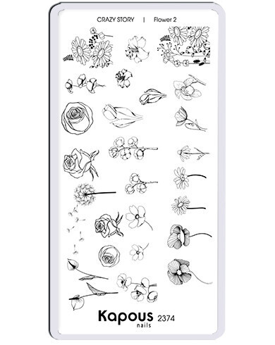 Пластина для стемпинга Crazy story Flower 2 Kapous