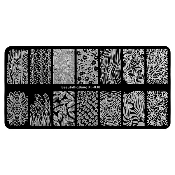 Пластина для стемпинга металлическая, 6x12см (124 BeautyBigBang XL-038)