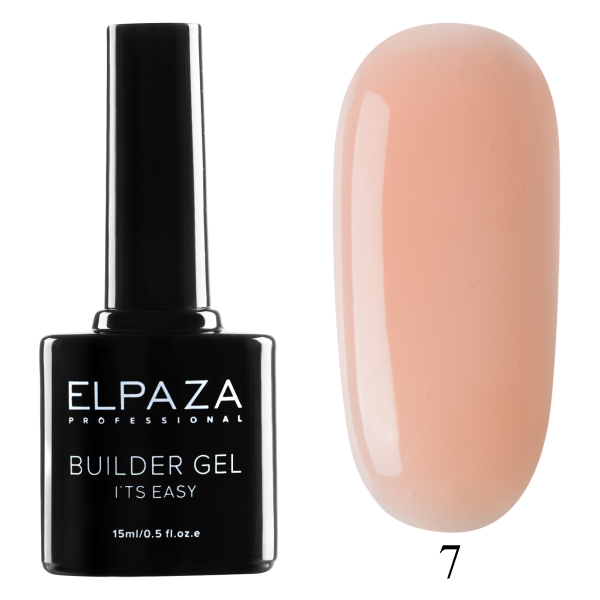 Гель для наращивания Builder Gel it’s easy № 07 бежево-розовый 15 мл Elpaza