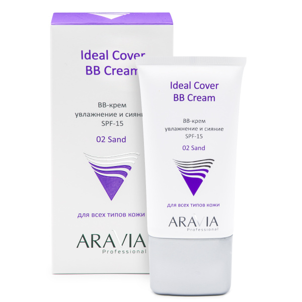 BB-крем увлажняющий SPF-15 Ideal Cover BB-Cream  Sand 02, 50 мл ARAVIA Professional