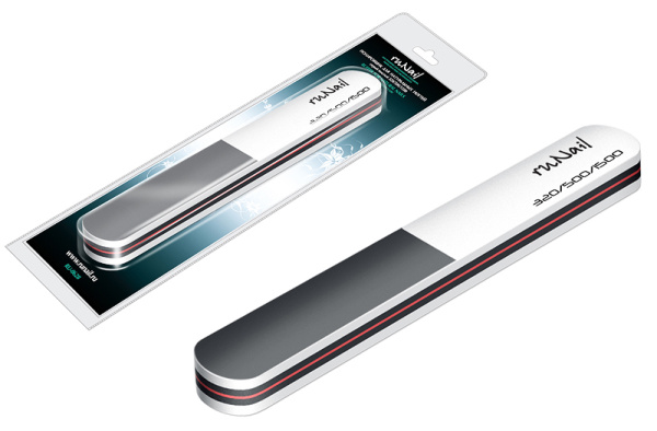 Полировщик для натуральных ногтей 320/500/1500 серый толстый RuNail 